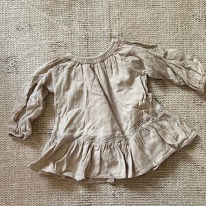 Zara Beige Ruffle Baby Dress